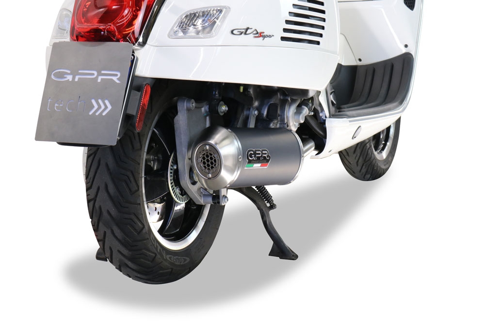 Exhaust system compatible with Piaggio Vespa Gt - Gtv 250 I.E. 2007-2009, Evo4 Road, Racing full system exhaust, including removable db killer 