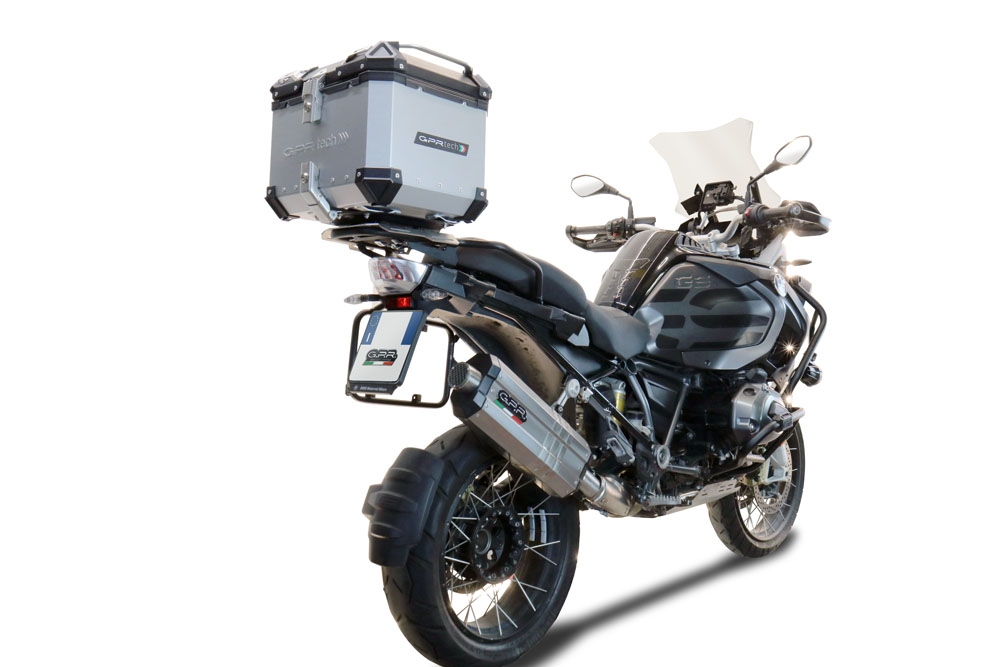 TOP CASE - BAULETTO GPR TECH COMPATABILE CON Bmw R 1250 Gs Adventure 2021/2024 e5 GPR TECH BAULETTO TOP CASE ALPI-TECH 45 LT. COLORE ARGENTO CON PIASTRA SPECIFICA 