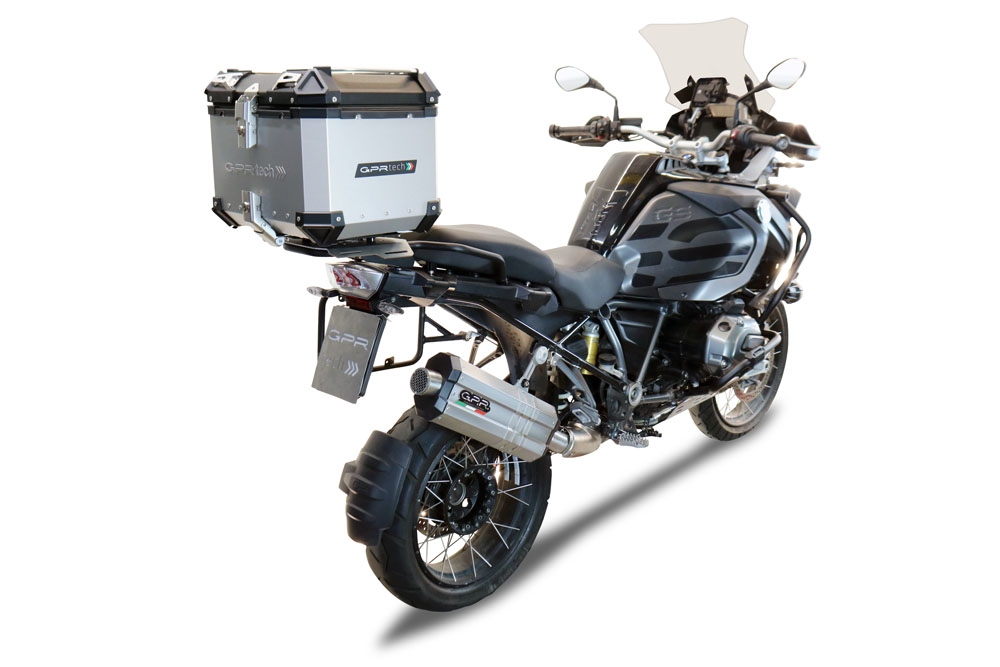 TOP CASE - BAULETTO GPR TECH COMPATABILE CON Bmw R 1250 Gs Adventure 2021/2024 e5 GPR TECH BAULETTO TOP CASE ALPI-TECH 45 LT. COLORE ARGENTO CON PIASTRA SPECIFICA 