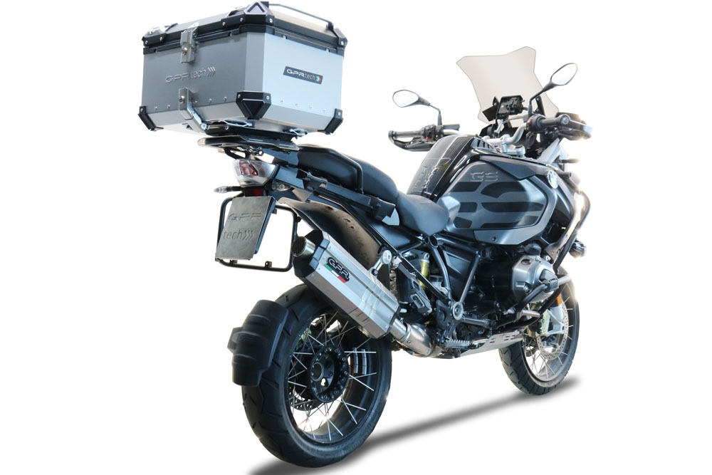 TOP CASE - BAULETTO GPR TECH COMPATABILE CON Bmw R 1250 Gs Adventure 2021/2024 e5 GPR TECH BAULETTO TOP CASE ALPI-TECH 55 LT COLORE ARGENTO CON PIASTRA SPECIFICA 