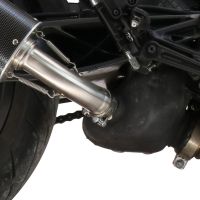 Exhaust system compatible with Ktm Duke 390 2021-2023, M3 Black Titanium, Homologated legal slip-on exhaust including removable db killer and link pipe 