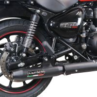 Exhaust compatible with Royal Enfield Meteor 350 2021-2023, Deeptone Nero, Homologated legal slip-on exhaust including removable db killer, link pipe and catalyst 