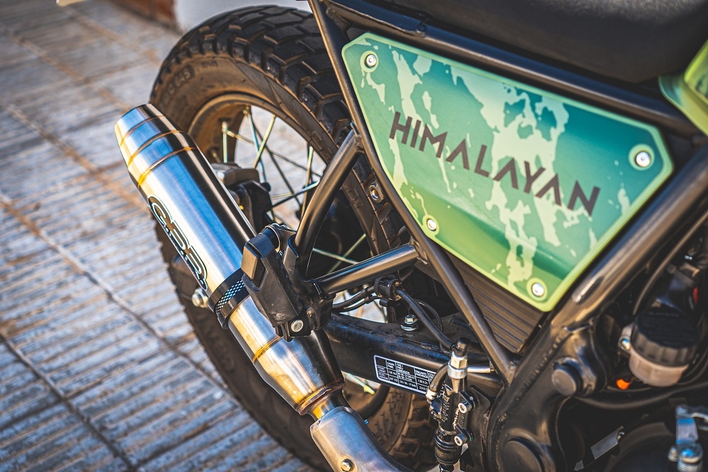 Scarico compatibile con Royal Enfield Himalayan 410 Diam.36mm 2017-2020, Deeptone Inox, Terminale di scarico racing, con raccordo, senza omologazione