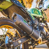 Scarico compatibile con Royal Enfield Himalayan 410 DIAM 42.5 2017-2020, Furore Evo4 Nero, Terminale di scarico omologato,fornito con db killer estraibile,catalizzatore e collettore