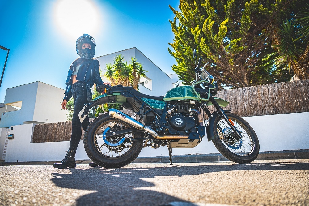 Scarico compatibile con Royal Enfield Himalayan 410 Diam.36mm 2017-2020, Powercone Evo, Terminale di scarico omologato,fornito con db killer estraibile,catalizzatore e collettore