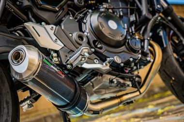 Exhaust system compatible with Kawasaki Z 650 RS 2021-2023, Satinox Poppy , Homologated legal full system exhaust, including removable db killer and catalyst 