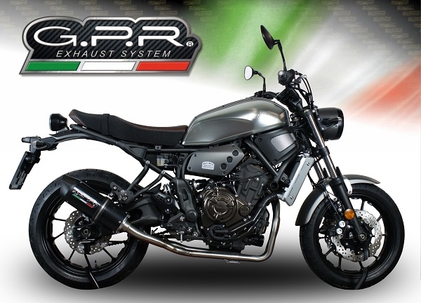 Exhaust compatible with Yamaha Xsr 700 2017-2020, Furore Nero, Homologated legal full system exhaust, including removable db killer and catalyst 