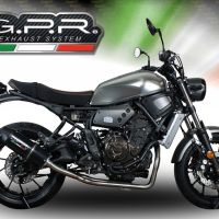 Exhaust compatible with Yamaha Xsr 700 2017-2020, Furore Nero, Homologated legal full system exhaust, including removable db killer and catalyst 