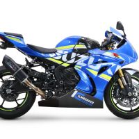 Scarico compatibile con Suzuki Gsx-R 1000 / 1000 R 2021-2024, Furore Nero, Terminale di scarico racing, con raccordo, senza omologazione