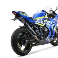 Exhaust system compatible with Suzuki Gsx-R 1000 / 1000 R 2017-2020, Furore Evo4 Nero, Homologated legal slip-on exhaust including removable db killer and link pipe 