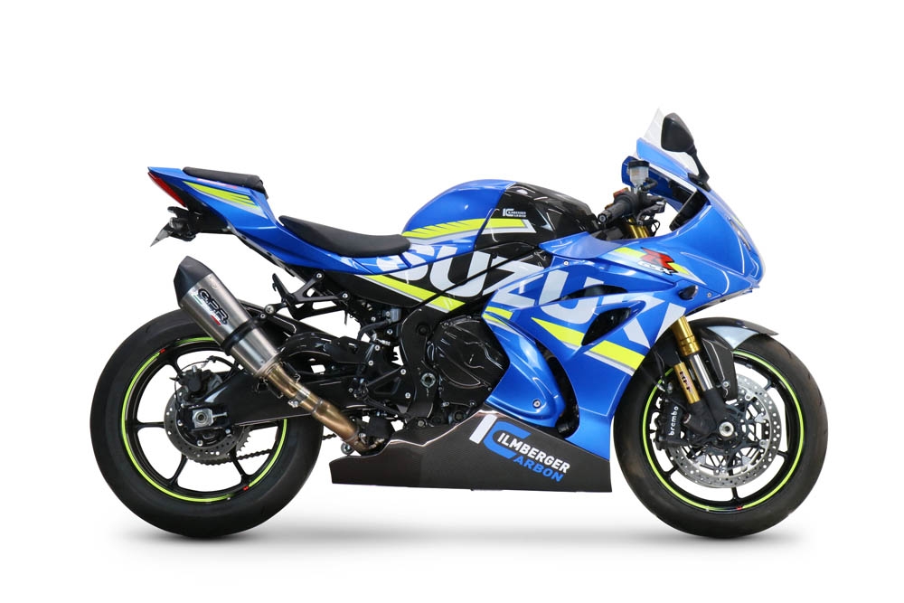 Scarico compatibile con Suzuki Gsx-R 1000 - 1000 R 2017-2020, GP Evo4 Titanium, Scarico omologato, silenziatore con db killer estraibile e raccordo specifico