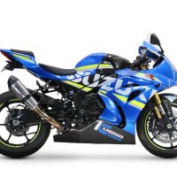 Exhaust system compatible with Suzuki Gsx-R 1000 / 1000 R 2017-2020, GP Evo4 Titanium, Homologated legal slip-on exhaust including removable db killer and link pipe 