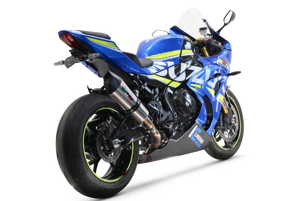 Scarico compatibile con Suzuki Gsx-R 1000 - 1000 R 2017-2020, GP Evo4 Titanium, Scarico omologato, silenziatore con db killer estraibile e raccordo specifico