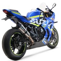 Exhaust system compatible with Suzuki Gsx-R 1000 / 1000 R 2017-2020, Gpe Ann. titanium, Racing slip-on exhaust including link pipe 