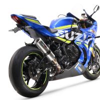 Exhaust system compatible with Suzuki Gsx-R 1000 / 1000 R 2021-2024, M3 Titanium Natural, Homologated legal slip-on exhaust including removable db killer and link pipe 