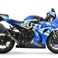 Exhaust system compatible with Suzuki Gsx-R 1000 / 1000 R 2021-2024, GP Evo4 Poppy, Homologated legal slip-on exhaust including removable db killer and link pipe 