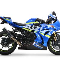 Scarico compatibile con Suzuki Gsx-R 1000 / 1000 R 2017-2020, M3 Poppy , Scarico omologato, silenziatore con db killer estraibile e raccordo specifico