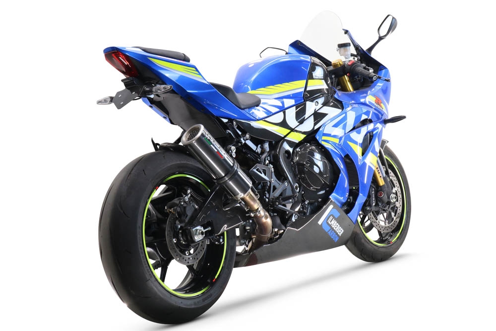 Exhaust system compatible with Suzuki Gsx-R 1000 / 1000 R 2017-2020, M3 Poppy , Racing slip-on exhaust including link pipe 