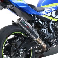 Exhaust system compatible with Suzuki Gsx-R 1000 / 1000 R 2017-2020, M3 Poppy , Homologated legal slip-on exhaust including removable db killer and link pipe 