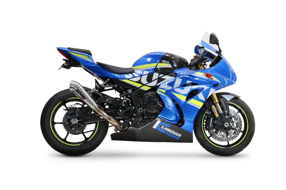 Exhaust system compatible with Suzuki Gsx-R 1000 / 1000 R 2017-2020, Powercone Evo, Homologated legal slip-on exhaust including removable db killer and link pipe 