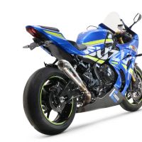 Exhaust system compatible with Suzuki Gsx-R 1000 / 1000 R 2017-2020, Powercone Evo, Homologated legal slip-on exhaust including removable db killer and link pipe 