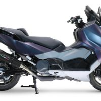 Scarico GPR compatibile con  Sym Maxsym TL 508 2021-2024, New Grand Prix Evo Black Titanium, Scarico omologato, silenziatore con db killer estraibile e raccordo specifico