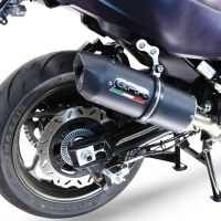 Exhaust compatible with Sym Maxsym TL 508 2021-2024, Furore Evo4 Nero, Homologated legal slip-on exhaust including removable db killer and link pipe 
