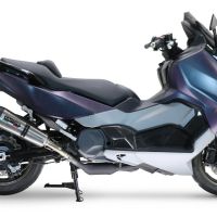 Scarico compatibile con Sym Maxsym TL 508 2021-2024, GP Evo4 Titanium, Scarico omologato, silenziatore con db killer estraibile e raccordo specifico