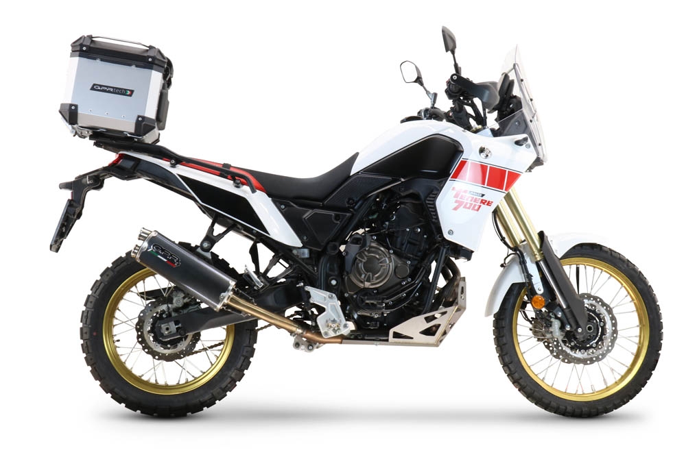 TOP CASE - BAULETTO GPR TECH COMPATABILE CON Yamaha Tenere 700 2021/2024 e5 GPR TECH BAULETTO TOP CASE ALPI-TECH 45 LT. COLORE ARGENTO CON PIASTRA SPECIFICA 
