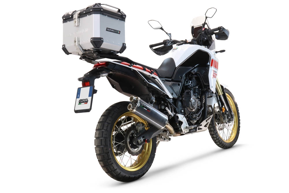 TOP CASE - BAULETTO GPR TECH COMPATABILE CON Yamaha Tenere 700 2021/2024 e5 GPR TECH BAULETTO TOP CASE ALPI-TECH 45 LT. COLORE ARGENTO CON PIASTRA SPECIFICA 