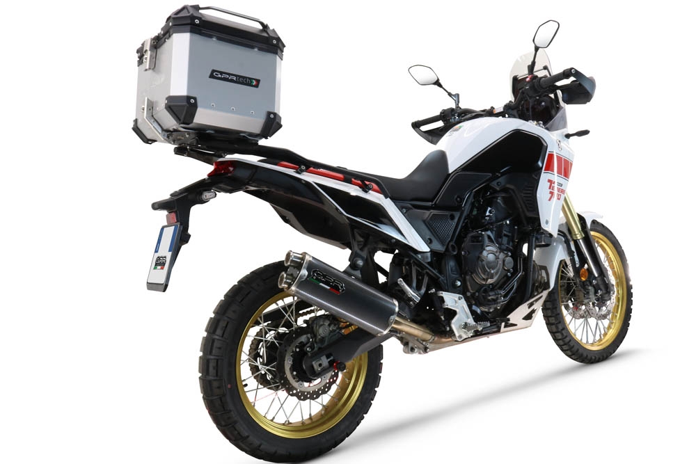 TOP CASE - BAULETTO GPR TECH COMPATABILE CON Yamaha Tenere 700 2021/2024 e5 GPR TECH BAULETTO TOP CASE ALPI-TECH 45 LT. COLORE ARGENTO CON PIASTRA SPECIFICA 