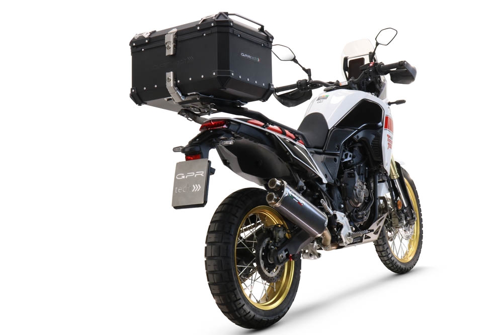 TOP CASE - BAULETTO GPR TECH COMPATABILE CON Yamaha Tenere 700 2021/2024 e5 GPR TECH BAULETTO TOP CASE ALPI-TECH 55 LT COLORE NERO CON PIASTRA SPECIFICA 