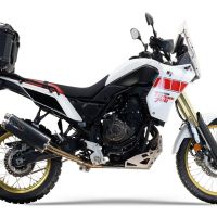 Scarico compatibile con Yamaha Tenere 700 2019-2020, Dual Poppy, Scarico omologato, silenziatore con db killer estraibile e raccordo specifico