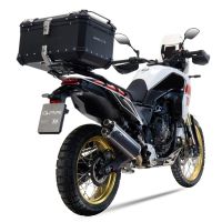 Scarico compatibile con Yamaha Tenere 700 2021-2024, Dual Poppy, Scarico omologato, silenziatore con db killer estraibile e raccordo specifico