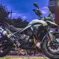 Scarico compatibile con Triumph Tiger 900 2020-2023, Albus Evo4, Scarico omologato, silenziatore con db killer estraibile e raccordo specifico