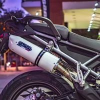 Scarico compatibile con Triumph Tiger 900 2020-2023, Albus Evo4, Scarico omologato, silenziatore con db killer estraibile e raccordo specifico