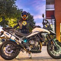 Scarico compatibile con Triumph Tiger 900 2020-2023, Albus Evo4, Scarico omologato, silenziatore con db killer estraibile e raccordo specifico