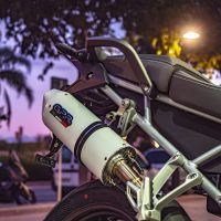 Scarico compatibile con Triumph Tiger 900 2020-2023, Albus Evo4, Scarico omologato, silenziatore con db killer estraibile e raccordo specifico