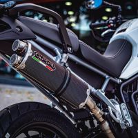 Exhaust compatible with Triumph Tiger 900 2020-2023, Dual Poppy, Homologated legal slip-on exhaust including removable db killer and link pipe 