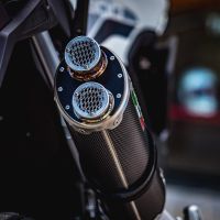 Exhaust compatible with Triumph Tiger 900 2020-2023, Dual Poppy, Homologated legal slip-on exhaust including removable db killer and link pipe 