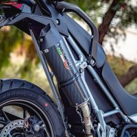 Scarico compatibile con Triumph Tiger 850 2020-2024, GP Evo4 Poppy, Scarico omologato, silenziatore con db killer estraibile e raccordo specifico