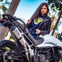 Scarico compatibile con Triumph Tiger 900 2020-2023, GP Evo4 Titanium, Scarico omologato, silenziatore con db killer estraibile e raccordo specifico