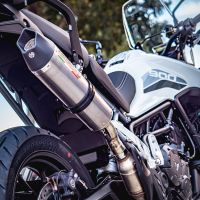 Scarico compatibile con Triumph Tiger 900 2020-2023, GP Evo4 Titanium, Scarico omologato, silenziatore con db killer estraibile e raccordo specifico