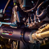 Scarico compatibile con Triumph Trident 660 2021-2024, M3 Black Titanium, Scarico completo racing, fornito con db killer estraibile e collettore, non conforme per uso stradale