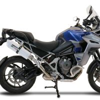 Scarico compatibile con Triumph Tiger 1200 Gt - Rally 2022-2024, Albus Evo4, Scarico omologato, silenziatore con db killer estraibile e raccordo specifico