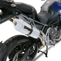 Scarico compatibile con Triumph Tiger 1200 Gt - Rally 2022-2024, Albus Evo4, Scarico omologato, silenziatore con db killer estraibile e raccordo specifico