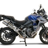 Exhaust compatible with Triumph Tiger 1200 Gt - Rally 2022-2024, Dual Inox, Homologated legal slip-on exhaust including removable db killer and link pipe 