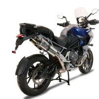 Exhaust compatible with Triumph Tiger 1200 Gt - Rally 2022-2024, Dual Inox, Homologated legal slip-on exhaust including removable db killer and link pipe 