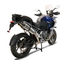 Scarico compatibile con Triumph Tiger 1200 Gt - Rally 2022-2024, Dual Inox, Scarico omologato, silenziatore con db killer estraibile e raccordo specifico