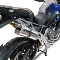 Exhaust system compatible with Triumph Tiger 1200 Gt - Rally 2022-2024, Dual Inox, Homologated legal slip-on exhaust including removable db killer and link pipe 